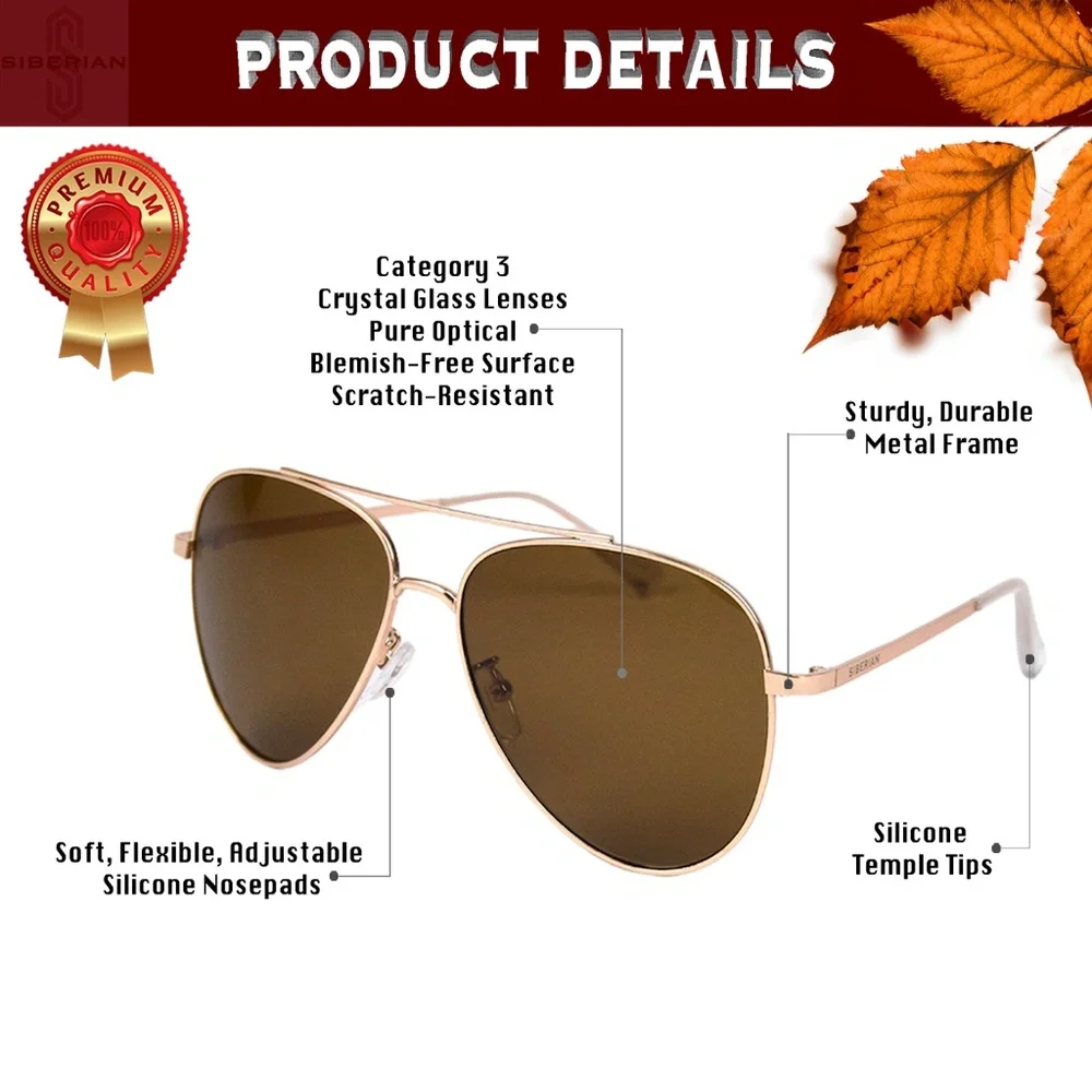 🇺🇸BROWN Classic Aviator Sunglasses - Picture 4 of 15